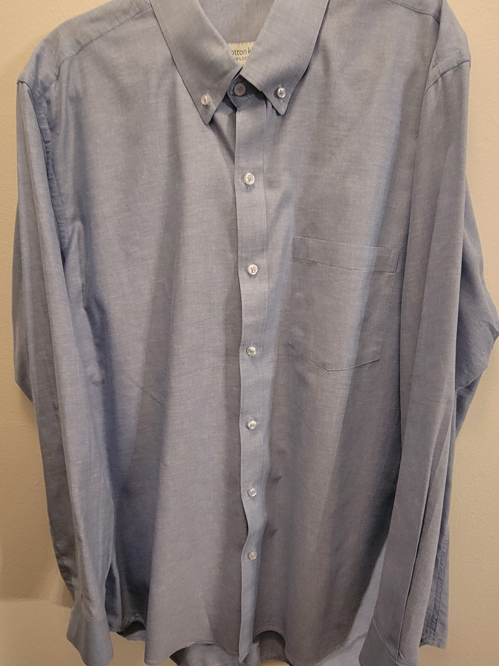 Cotton King - Blue Button-Down Dress Shirt - XL